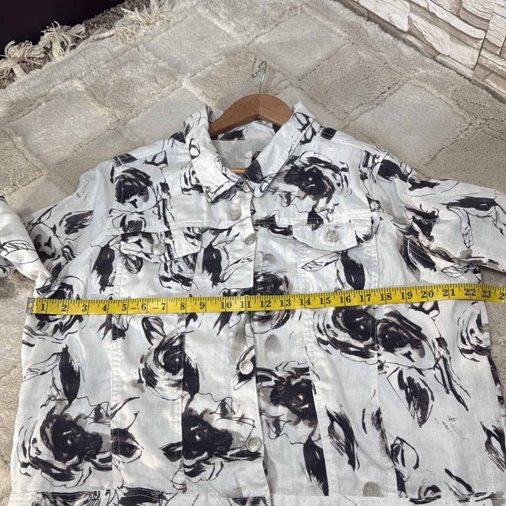 Saint Tropez West Woman 1X Floral Print Jacket - Picture 6 of 8